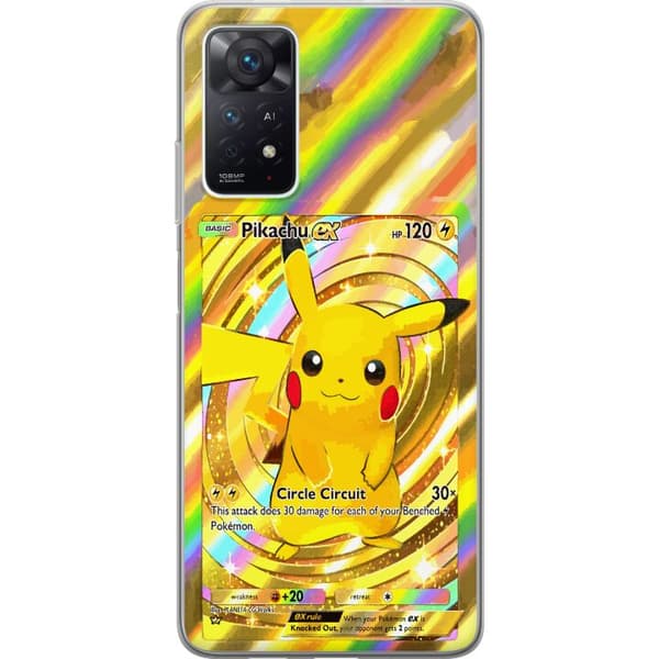 Kompatibelt Mobildeksel til Xiaomi Redmi Note 11 Pro 5G Gullig Pikachu EX samlebilde med regnbueeffekter gull