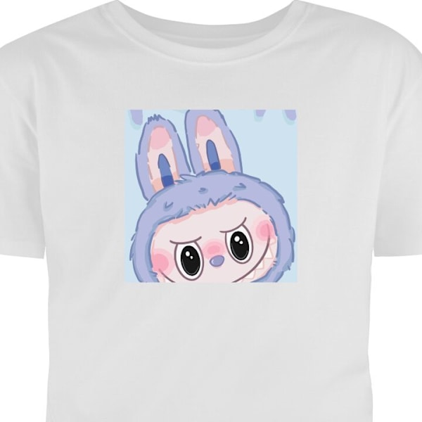T-paita Aikuisille | Klassinen Aikuisten T-paita Blue Bunny Labubu valkoinen M
