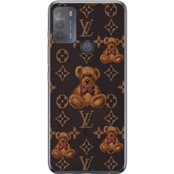 Motorola Moto G50 Läpinäkyvä kuori Louis Vuitton Teddykarhu Kuvio Ylellinen Muotisuunnittelu Suosittu Motiivi Muoti-Trendi Ylelliset Asusteet