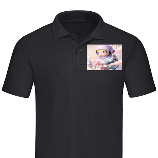 Poloshirt til Voksen | Elegant Poloshirt Mega Space Molly Care Sort X-Large