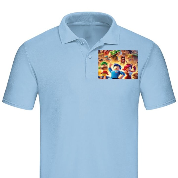 Poloshirt til Voksen | Elegant Poloshirt Roblox Lyseblå Medium