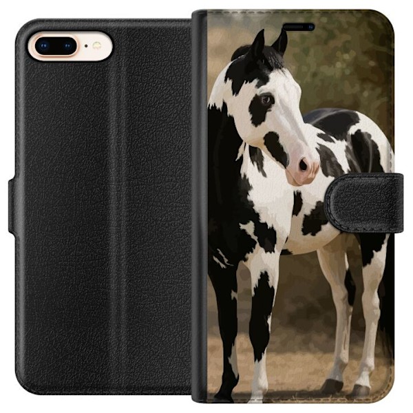 Apple iPhone 8 Plus Lommeboketui Vakker Hest - elegant illustr
