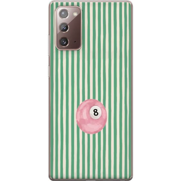 Kompatibelt Mobildeksel til Samsung Galaxy Note20 Rosa åttaball på grønne striper retro spill og biljarddesign grønn