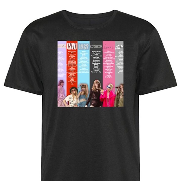 Trenings T-skjorte | Sport T-skjorte for Voksen Taylor Swift svart 3X-Large