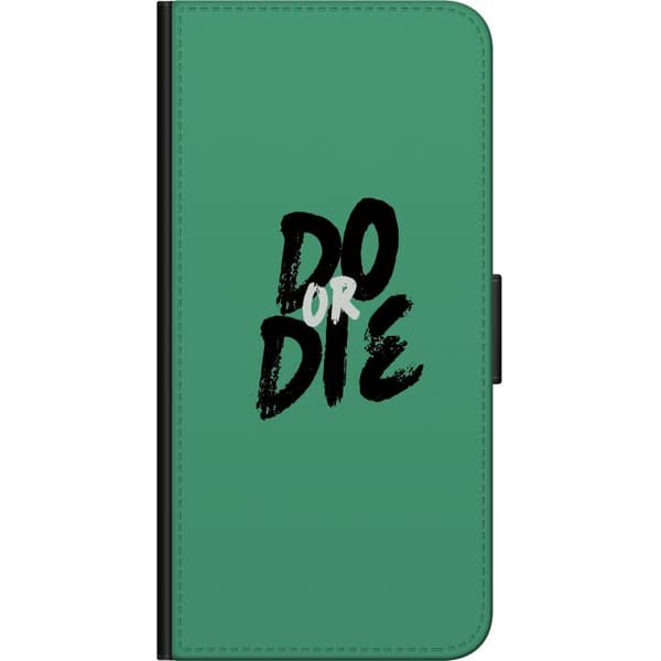 Kompatibel Tegnebogsetui til OnePlus 9 Pro "Do or Die"-tekst i sort penselstil mod grøn baggrund grøn