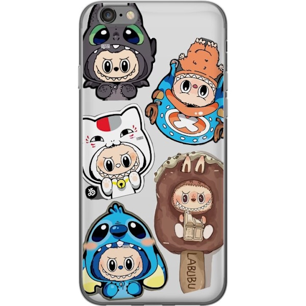 Apple iPhone 6 Läpinäkyvä kuori Labubu hahmokokoelma - Pop Mart Labubu The Monsters väriluulisessa muotoilussa