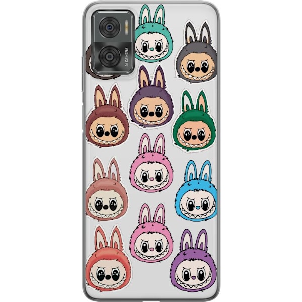 Motorola Moto E22i Genomskinligt Skal Labubu Macaron Monster