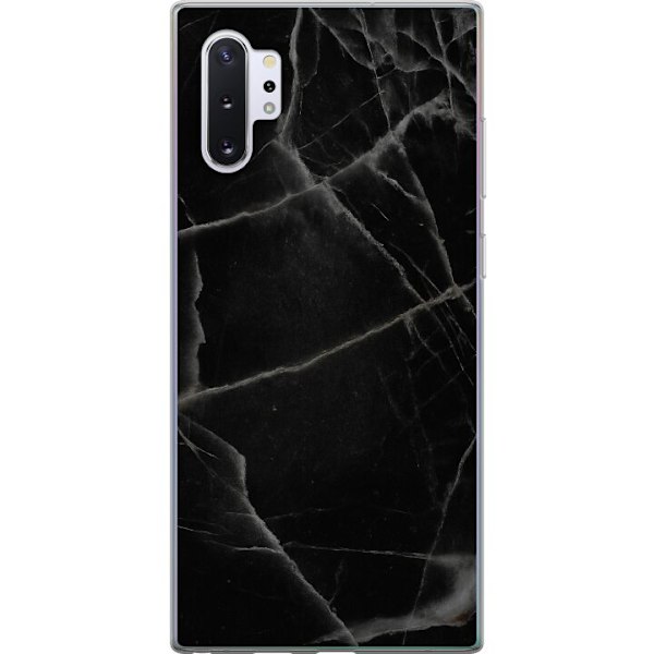 Samsung Galaxy Note10+ Gennemsigtig cover Sort marmor