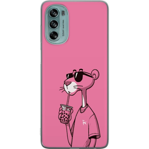 Motorola Moto G62 5G Gjennomsiktig deksel Pink Panter Drink