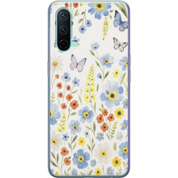 OnePlus Nord CE 5G Genomskinligt Skal Sommarblommor