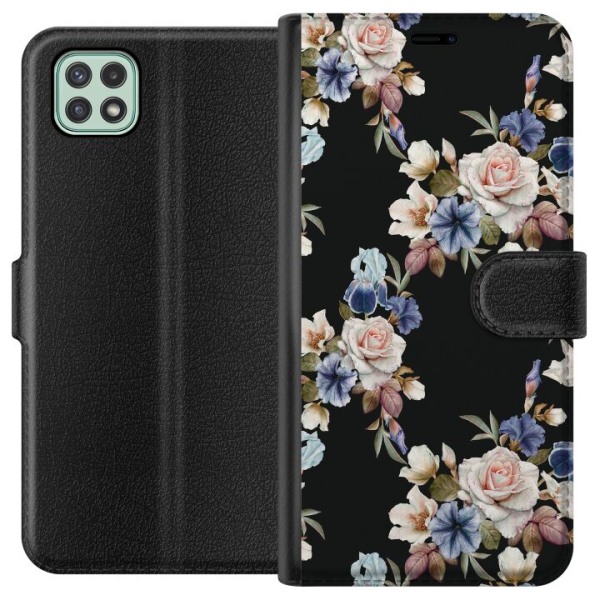 Samsung Galaxy A22 5G Tegnebogsetui Blomster