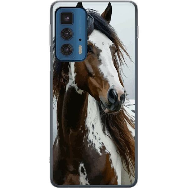 Motorola Edge 20 Pro Läpinäkyvä kuori Hevonen Eläimet Aihe Graafinen Suunnittelu Luonto Vahva Aihe Suosittu Taide Eläinten Teema Ratsastus