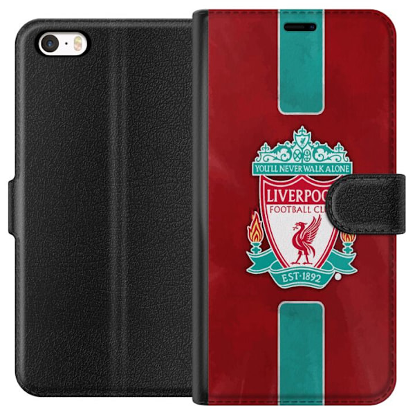 Apple iPhone SE (2016) Plånboksfodral Liverpool FC – Klassisk Fotbollsstolthet i Rött