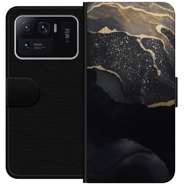 Xiaomi Mi 11 Ultra Tegnebogsetui Sort guld abstrakt