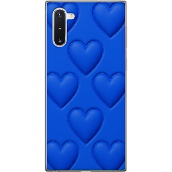 Samsung Galaxy Note10 Läpinäkyvä kuori Siniset Sydämet