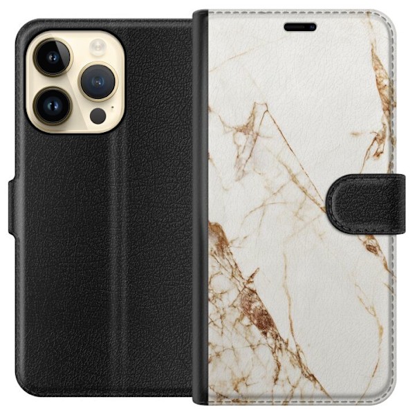 Apple iPhone 14 Pro Tegnebogsetui Hvid marmor