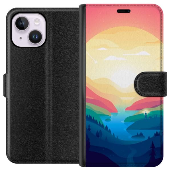 Kompatibelt Plånboksfodral till Apple iPhone 14 Plus Candy Horizon flerfärgad