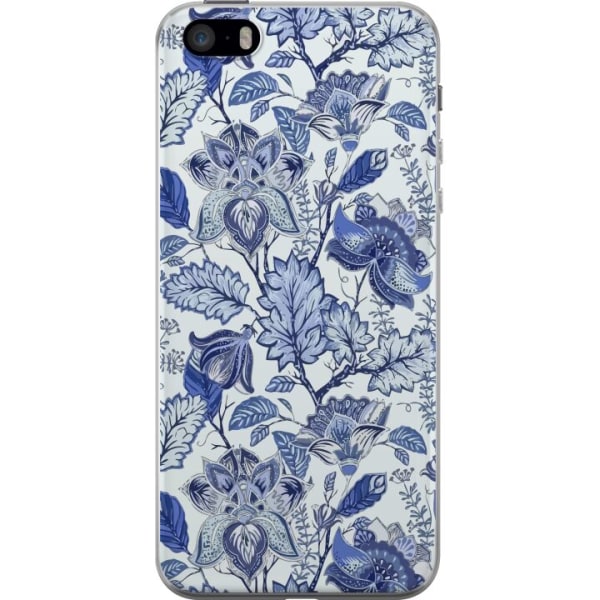 Apple iPhone SE (2016) Gennemsigtig cover Blomster Blå...