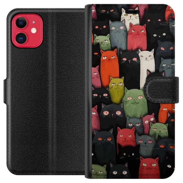 Kompatibel Tegnebogsetui til Apple iPhone 11 Katte