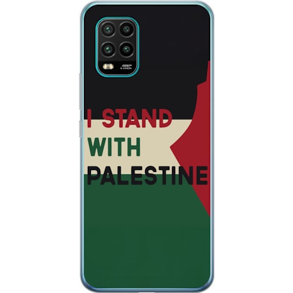 Xiaomi Mi 10 Lite 5G Genomskinligt Skal Stand with Palestine – solidaritetsdesign med starkt budskap