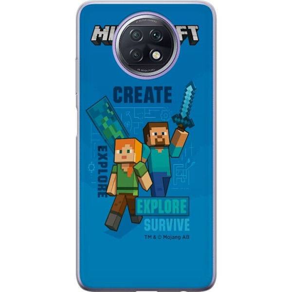 Xiaomi Redmi Note 9T Gennemsigtig cover Minecraft Huler