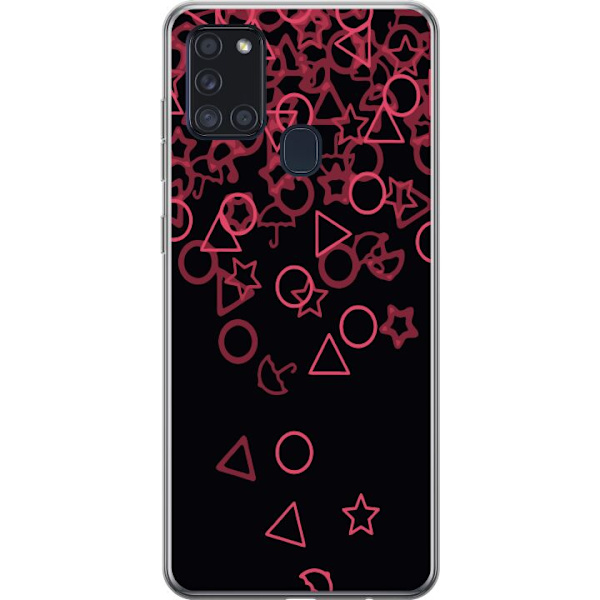 Samsung Galaxy A21s Gennemsigtig cover Squid Game Ikoner Serie Design Populært TV Spil Ikoner Grafisk Motiv Asiatisk Trend Dramaserie