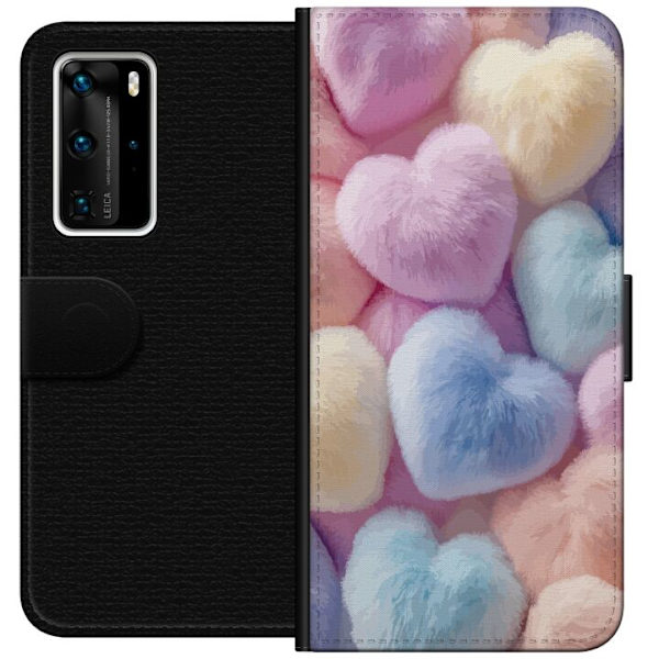 Huawei P40 Pro Tegnebogsetui Hjerter Kærlighed Grafisk Design Romantisk Motiv Populær Symbol Grafisk Mønster Dekoration