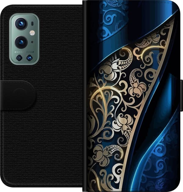 Kompatibelt Lommeboketui til OnePlus 9 Pro Blå og Gull
