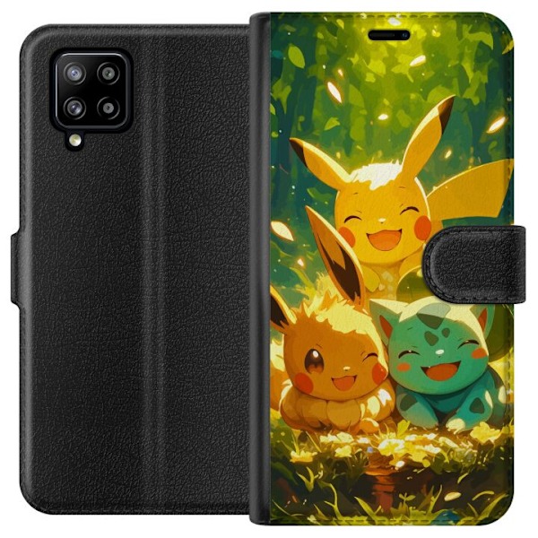 Samsung Galaxy A42 5G Plånboksfodral Pixelmonster spelstil – färgstark design för retroälskande gamers