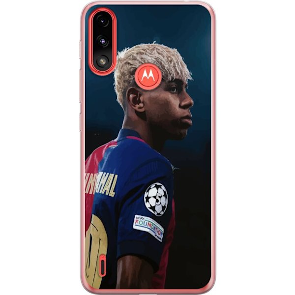 Motorola Moto E7 Power Gennemsigtig cover Lamine Yamal - Barcelonas Wunderkind i fokus
