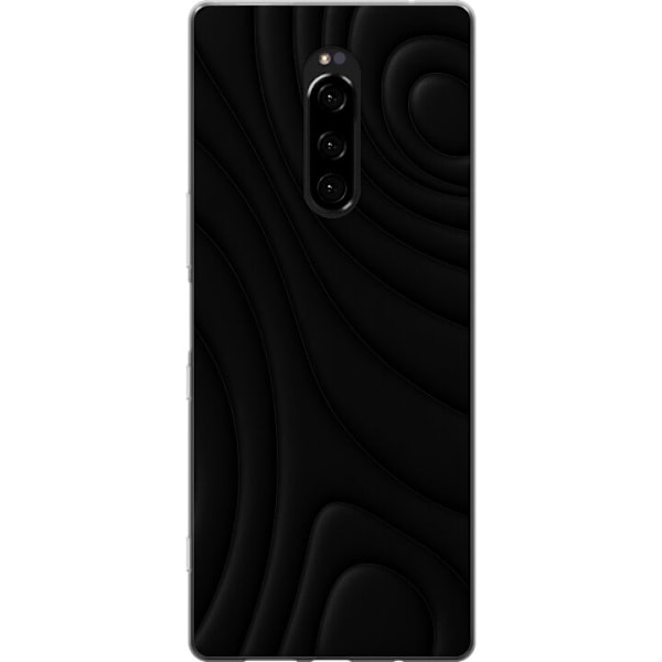 Sony Xperia 1 Genomskinligt Skal Black Waves