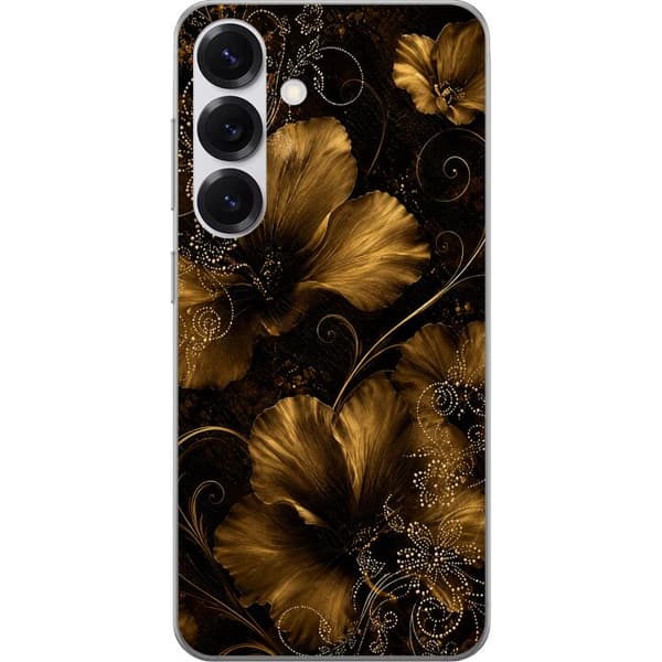 Kompatibel Mobilcover til Samsung Galaxy S26 FE Gylden Noir-blomstring sort