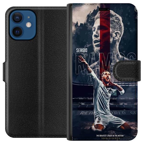 Apple iPhone 12 mini Lompakkokotelo Ramos Jalkapallolegenda Motiivi Pelaaja Real Madrid Espanja Takaisin Ikoni Nimi Jalkapallotähti Urheilu