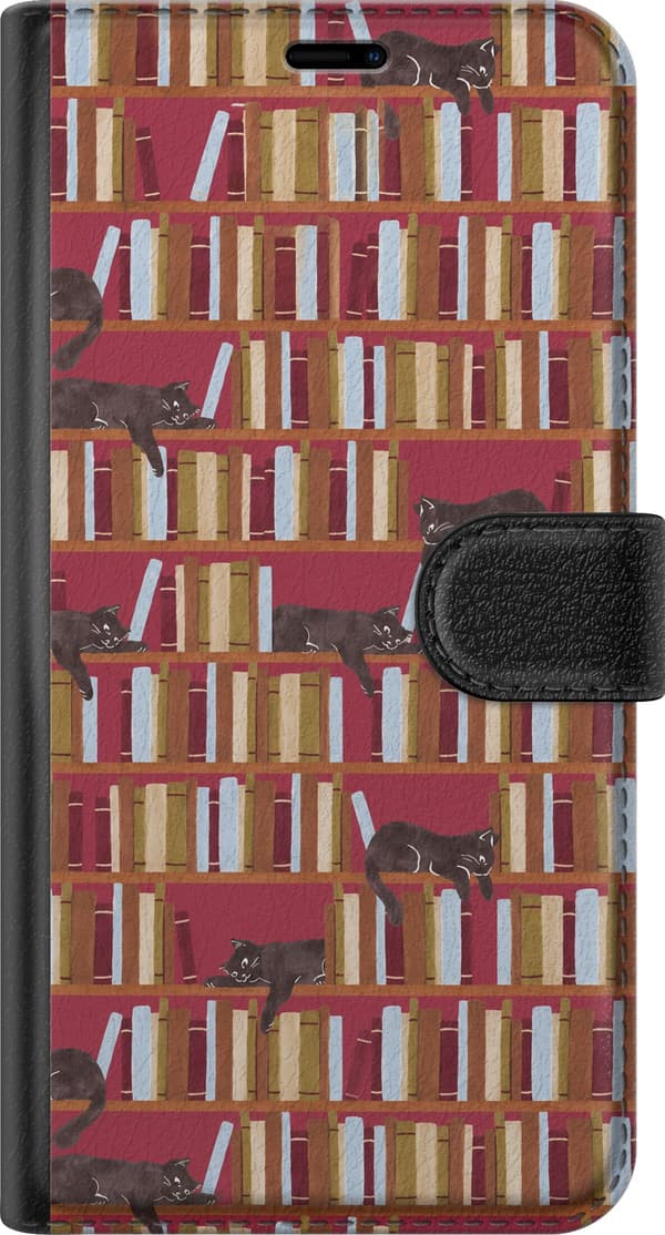 Kompatibel Tegnebogsetui til Apple iPhone XR Rød biblioteksgrafik rød