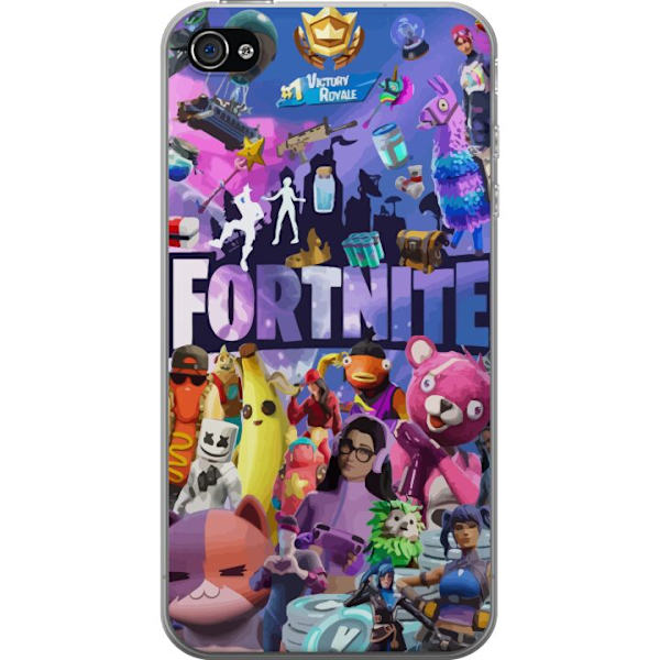 Apple iPhone 4s Genomskinligt Skal Fortnite Karaktärer Spelmotiv Ikoner Gaming Design Populär Battle Royale Barn Spelkaraktärer Motiv
