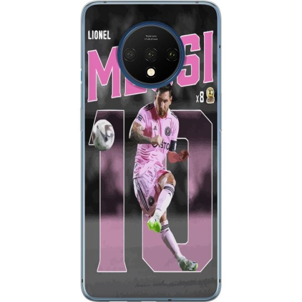 OnePlus 7T Genomskinligt Skal Lionel Messi - Rosa