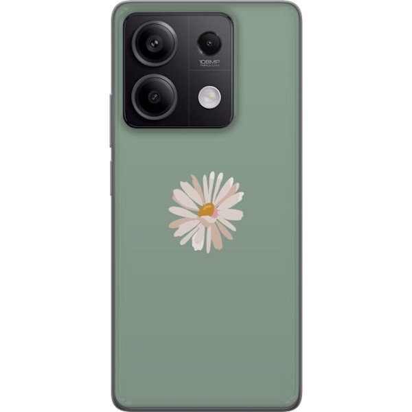 Xiaomi Redmi Note 13 Genomskinligt Skal Grön Minimalblomma