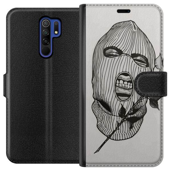 Xiaomi Redmi 9 Tegnebogsetui Ski Maske Ros Streetwear Design Grafisk Motiv Spænding Urban Stil Gadekunst Maskerade Symbol