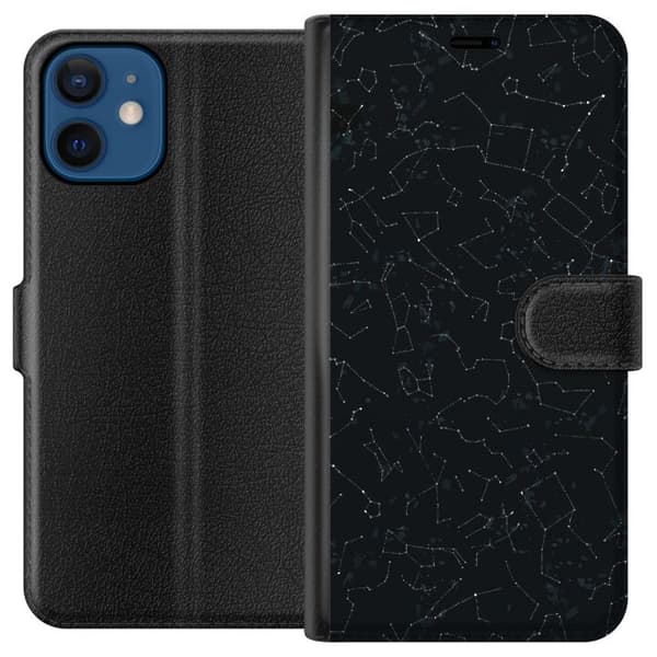 Kompatibel Tegnebogsetui til Apple iPhone 12 mini Stjerneklar himmel