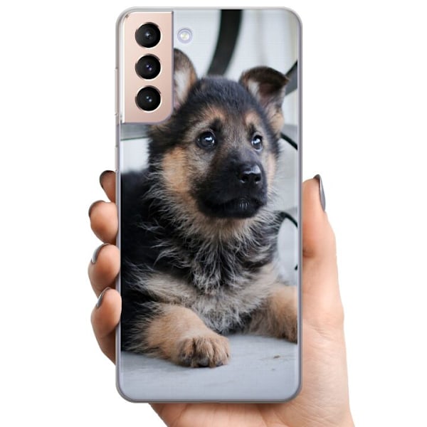 Samsung Galaxy S21 TPU Matkapuhelimen kuori Saksanpaimenkoira Puppy