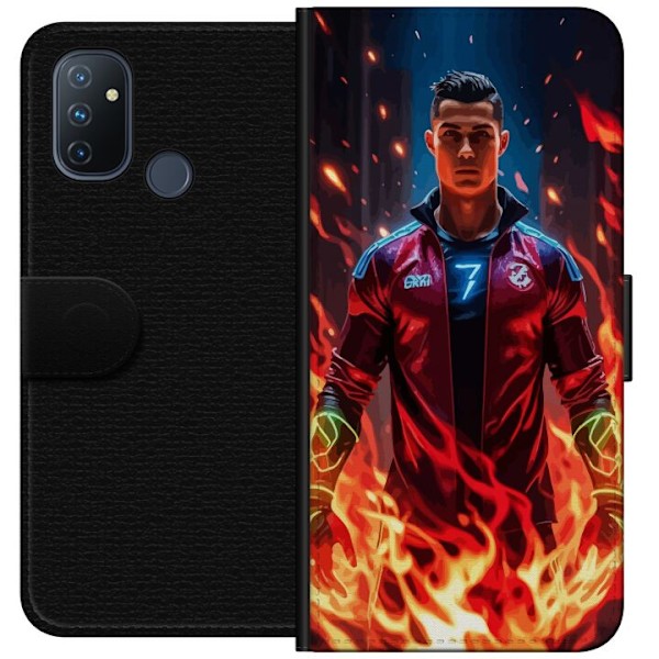 OnePlus Nord N100 Tegnebogsetui Ronaldo Inferno - fodboldhelt i flammer