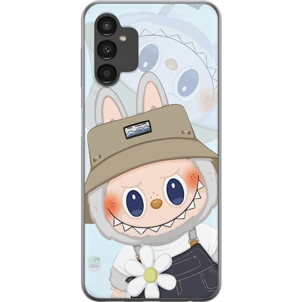 Samsung Galaxy A04s Genomskinligt Skal Labubu med hatt – Pop Mart-figur Mr. Butcher i retro stil med karaktär