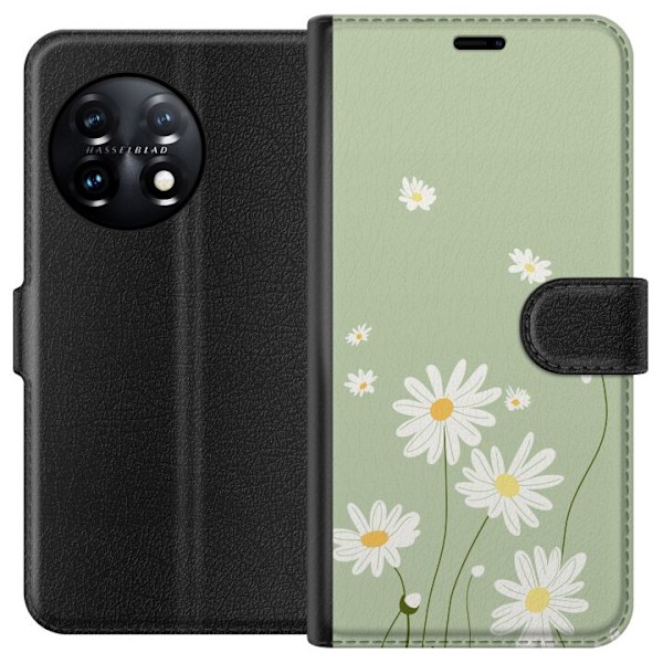 OnePlus 11R Plånboksfodral Prästkragar – blommigt mönster i svensk sommarstil