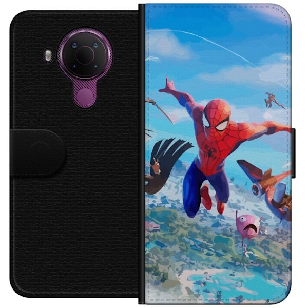 Nokia 5.4 Lompakkokotelo Fortnite Spiderman