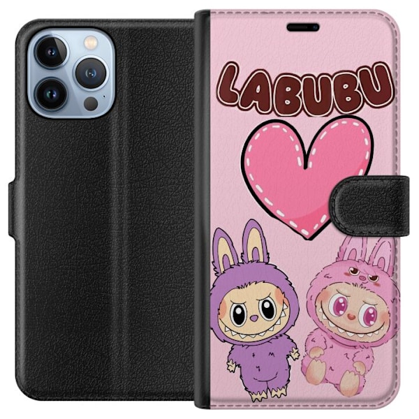 Apple iPhone 13 Pro Max Lommeboketui Labubu Pink Monster