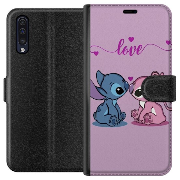 Samsung Galaxy A50 Plånboksfodral Lilo & Stitch – Angel Edition