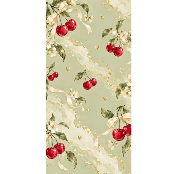 Kompatibelt Lommeboketui til Apple iPhone 13 Pro Kirsebærblomst grønn