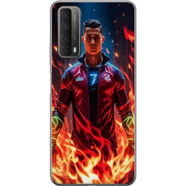 Huawei P smart 2021 Läpinäkyvä kuori Ronaldo Inferno - jalkapallolegenda liekeissä