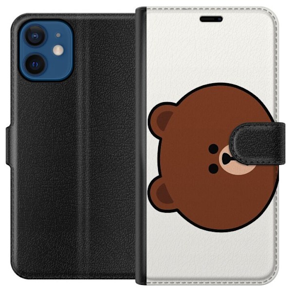 Apple iPhone 12 mini Lompakkokotelo line friends brown