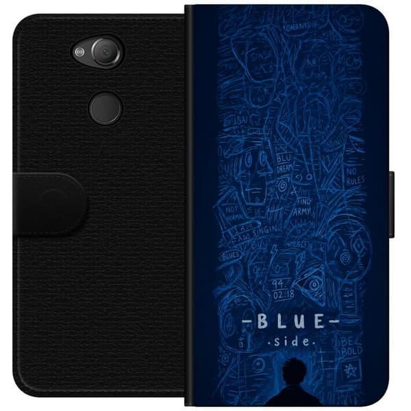 Kompatibelt Plånboksfodral till Sony Xperia XA2 Blue Side illustration blå